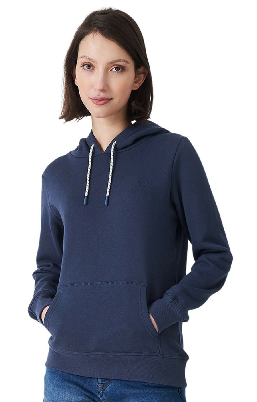 Ladieswear * | Ladies Crew Clothing Ash Hoodie Navy