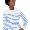 Ladieswear * | Ladies Joules Kinsley Funnel Neck Sweater Crm Blu Stripe