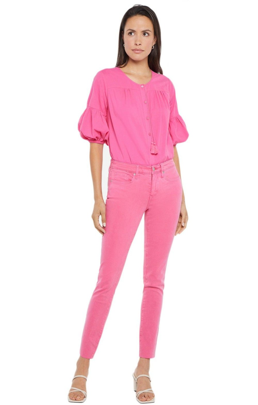 Ladieswear * | Ladies Nydj Alina Ankle Jeans Pink Peony