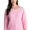 Ladieswear * | Ladies Marble Boat Neck Ribbed Sweater Pink