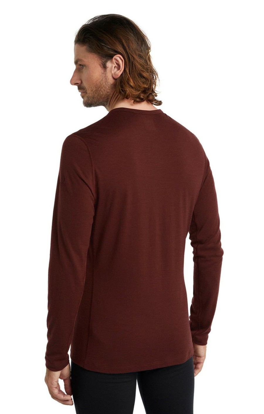 Menswear * | Mens Icebreaker Oasis Long Sleeve Crew Neck Espresso