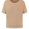 Ladieswear * | Ladies Gerry Weber Short Sleeved Crew Top Caramel