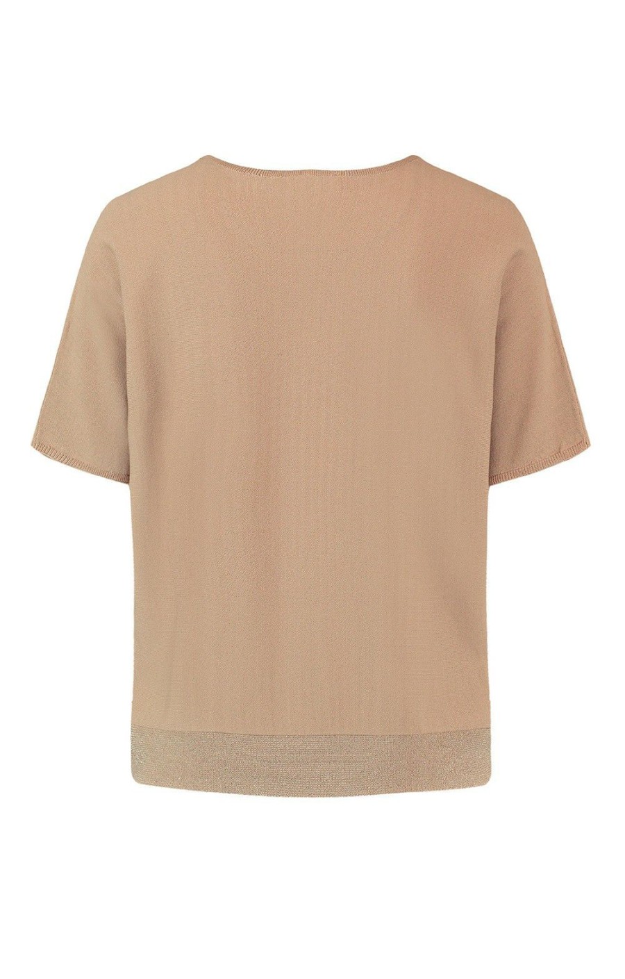 Ladieswear * | Ladies Gerry Weber Short Sleeved Crew Top Caramel