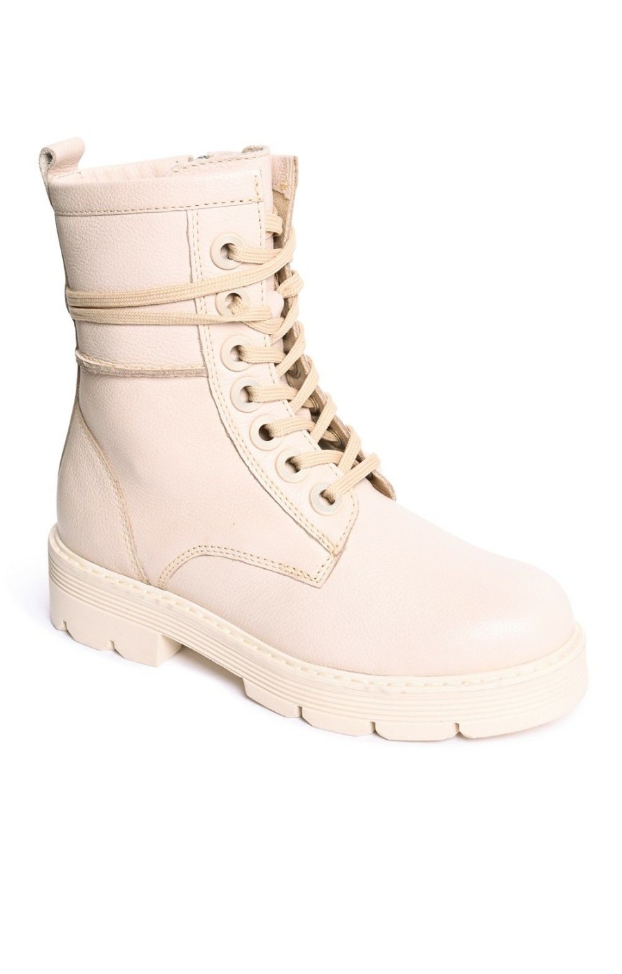 Ladieswear * | Ladies Marco Tozzi Lace Around Boot Cream