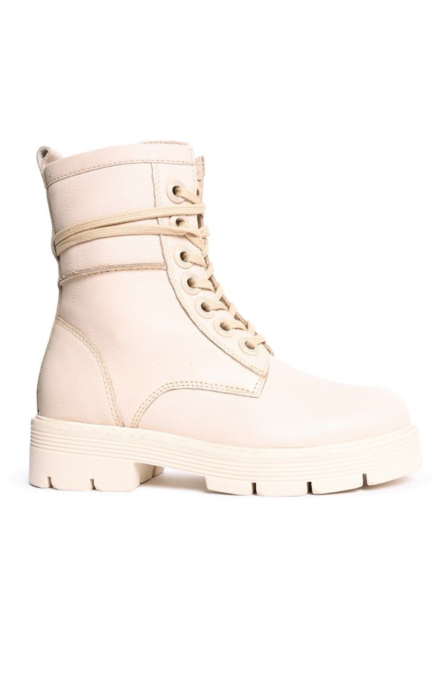 Ladieswear * | Ladies Marco Tozzi Lace Around Boot Cream