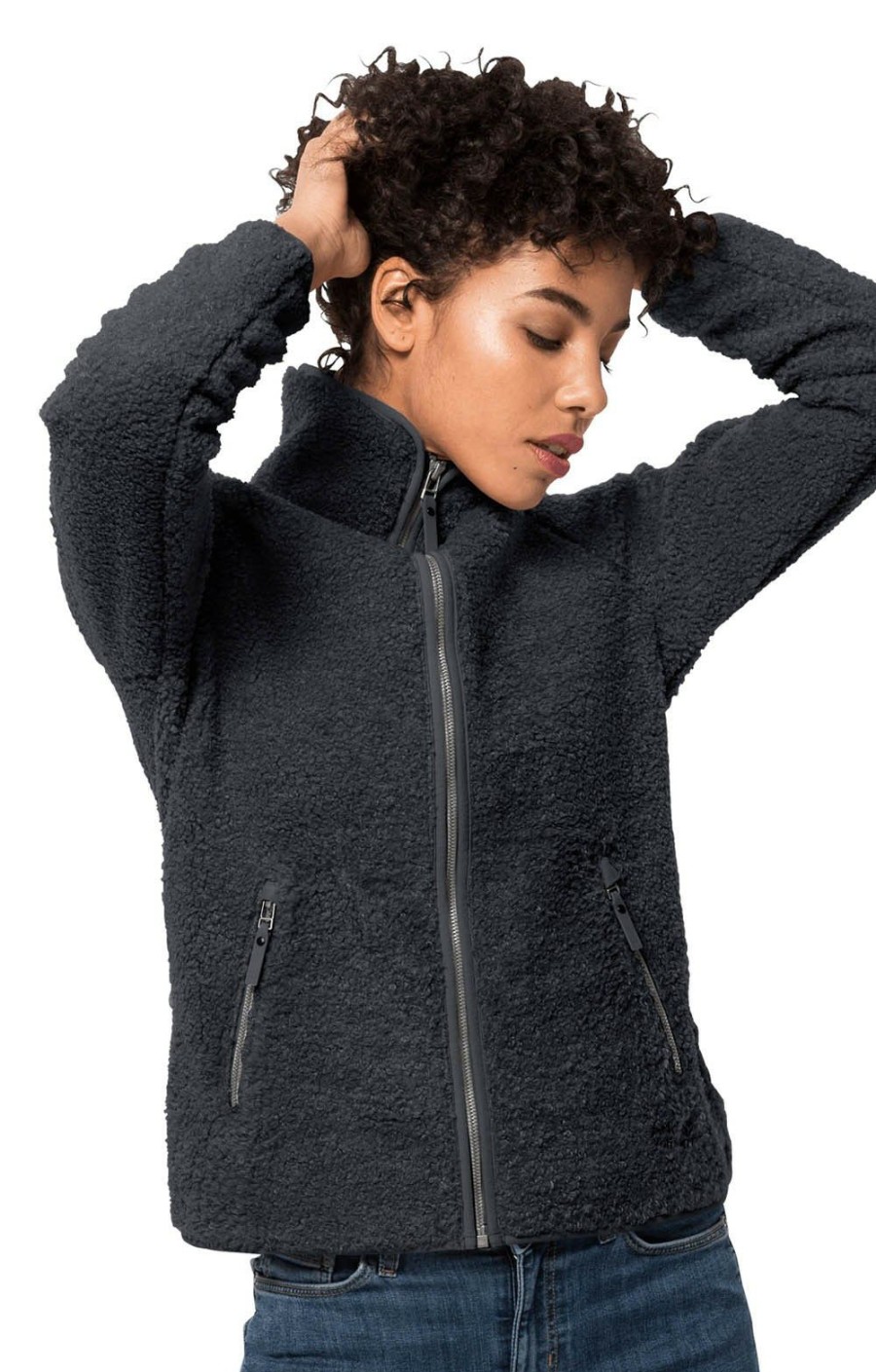 Ladieswear * | Ladies Jack Wolfskin High Curl Fleece Jacket Phantom