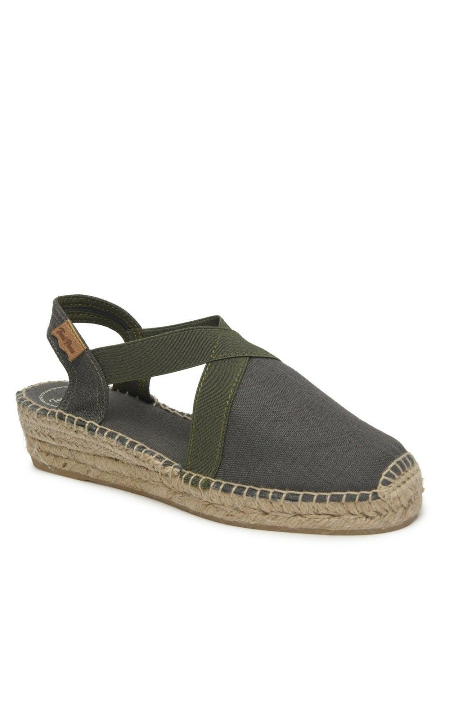 Ladieswear * | Ladies Toni Pons Linen Flat Espadrilles Khaki