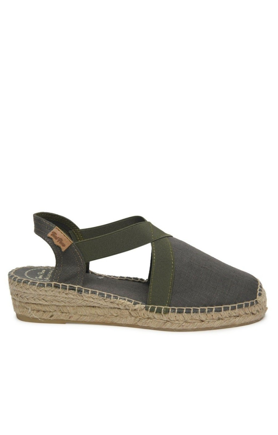 Ladieswear * | Ladies Toni Pons Linen Flat Espadrilles Khaki