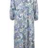 Ladieswear * | Ladies V Neck Long Sleeved Tiered Dress White Print