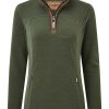 Ladieswear * | Ladies Schoffel Tilton 1/4 Zip Fleece Cedar