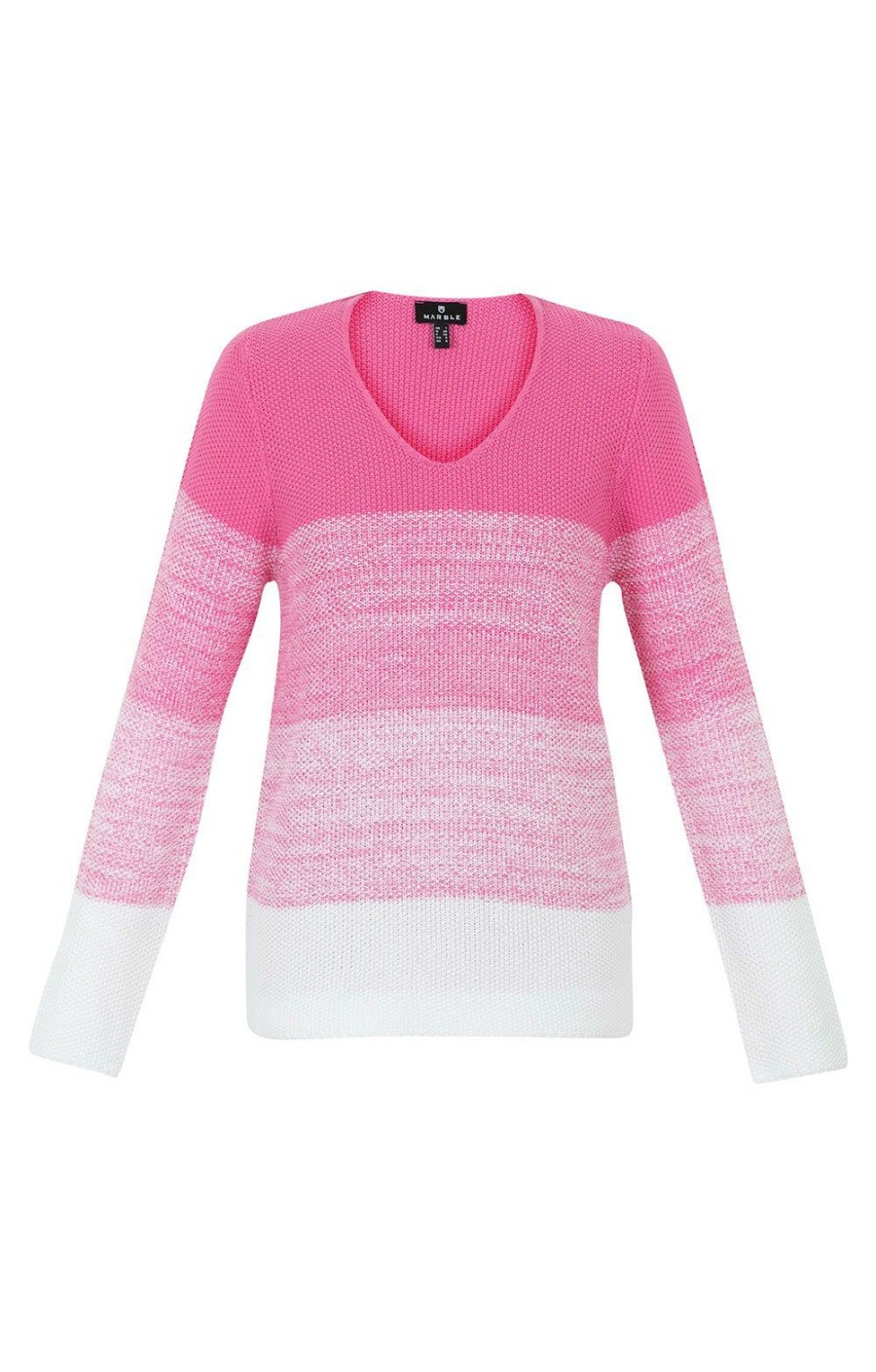 Ladieswear * | Ladies Marble Block Striped Jumper Pink