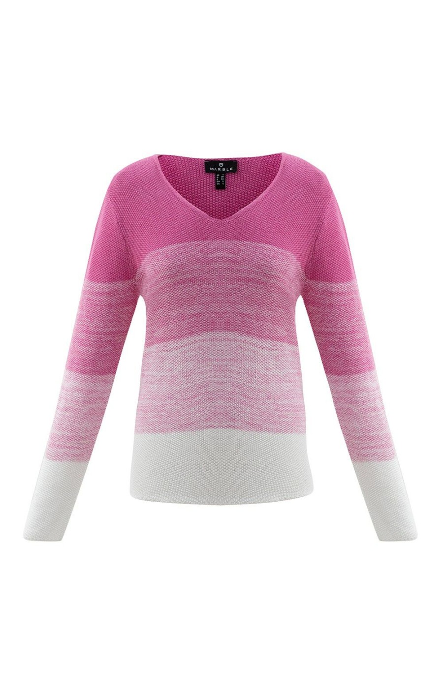 Ladieswear * | Ladies Marble Block Striped Jumper Pink