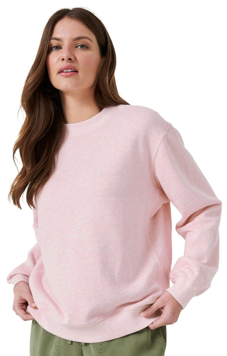 Ladieswear * | Ladies Crew Clothing Essential Sweater Pink Marl