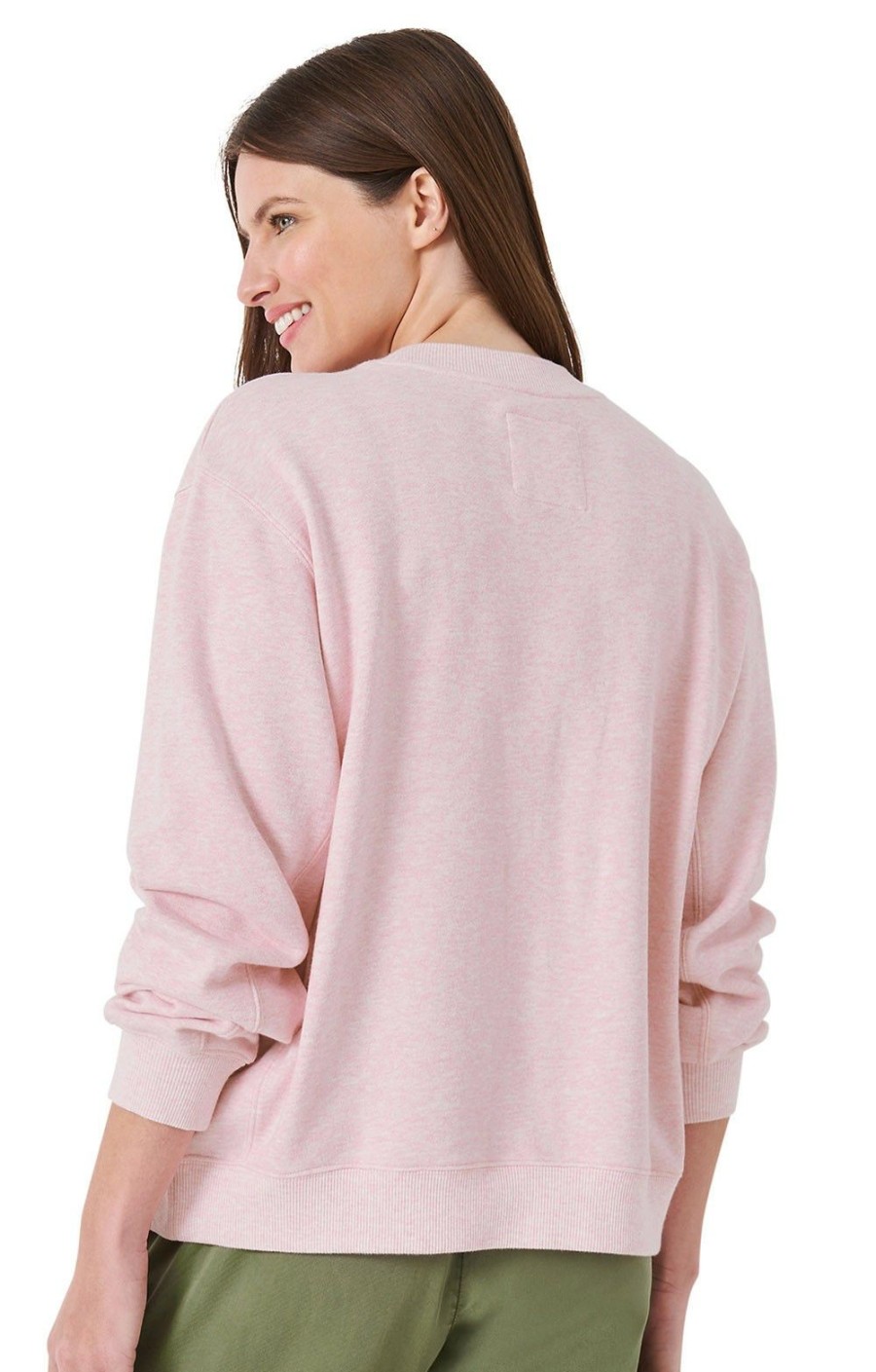 Ladieswear * | Ladies Crew Clothing Essential Sweater Pink Marl