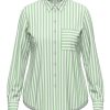 Ladieswear * | Ladies Erfo Long Sleeved Stripe Shirt Apple Green