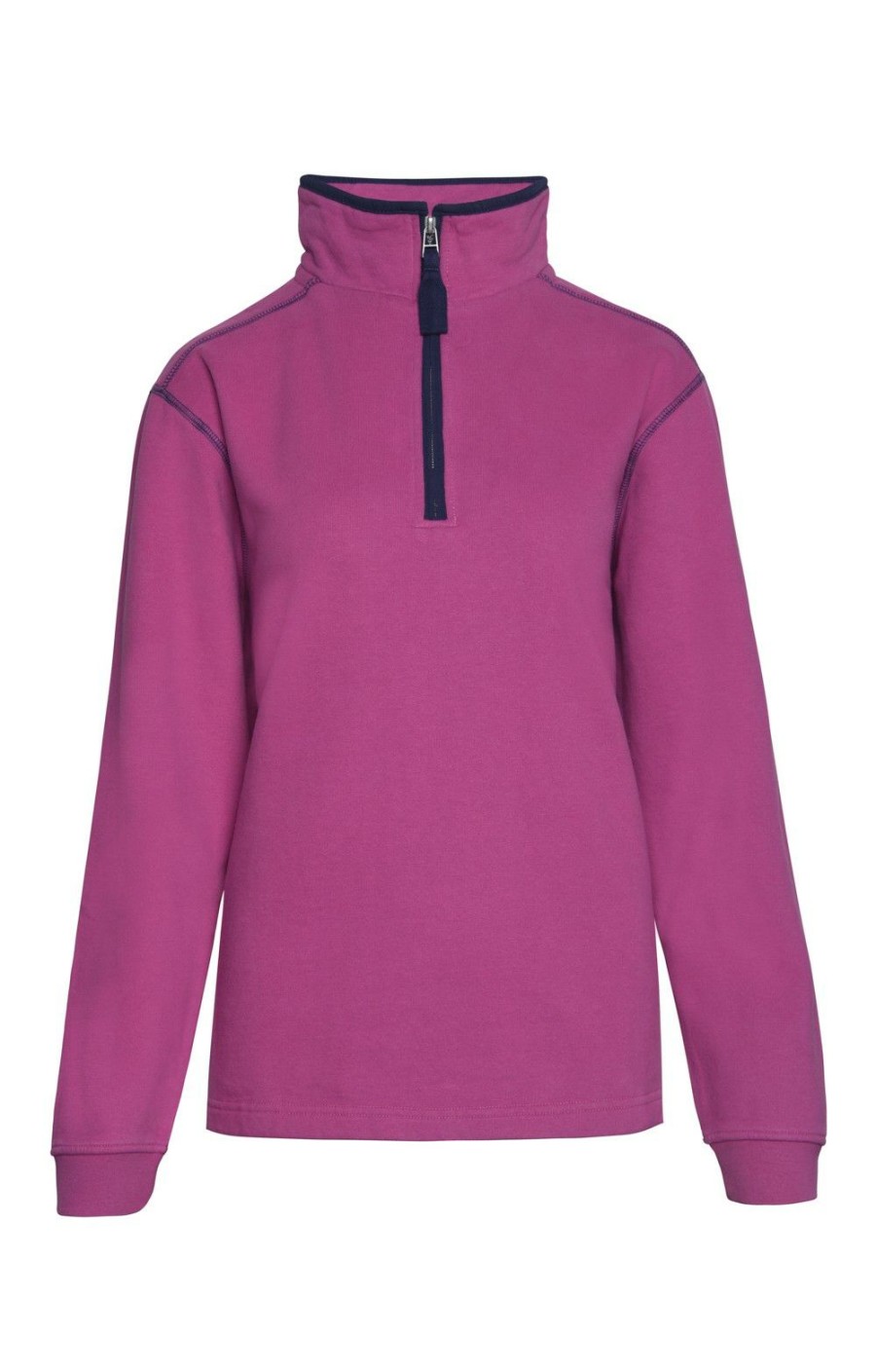 Ladieswear * | Ladies Lazy Jacks 1/4 Zip Sweatshirt Raspberry