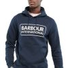 Menswear * | Men'S Barbour International Pop Over Hoodie International Navy