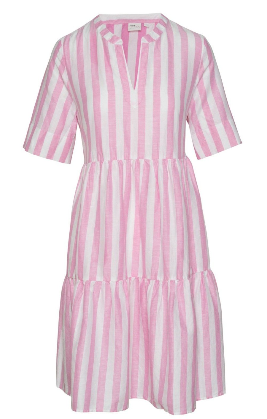 Ladieswear * | Stripe Tier Dress Pink/White