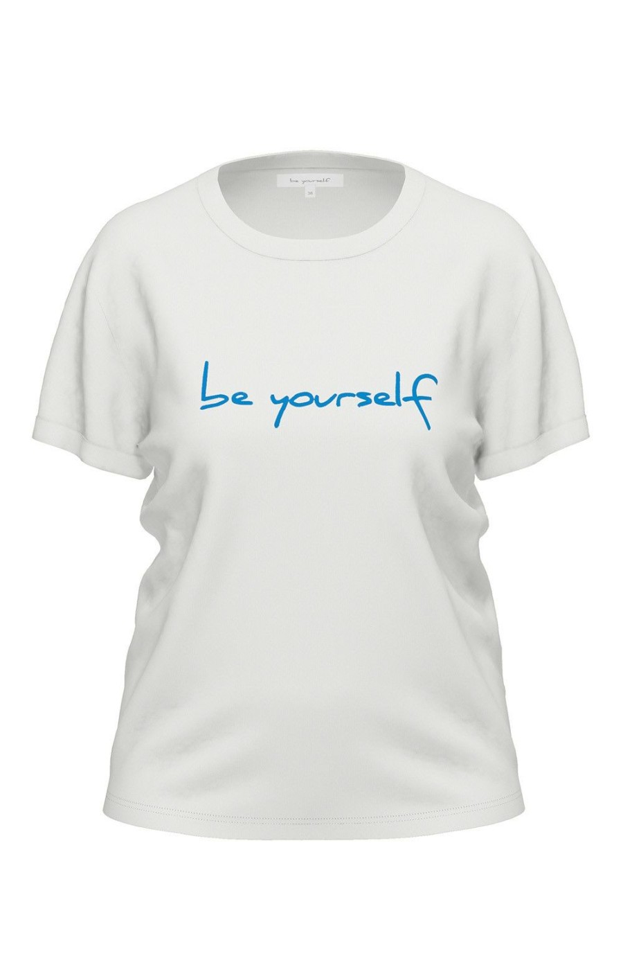 Ladieswear * | Ladies Erfo Slogan T-Shirt Beige/Blue