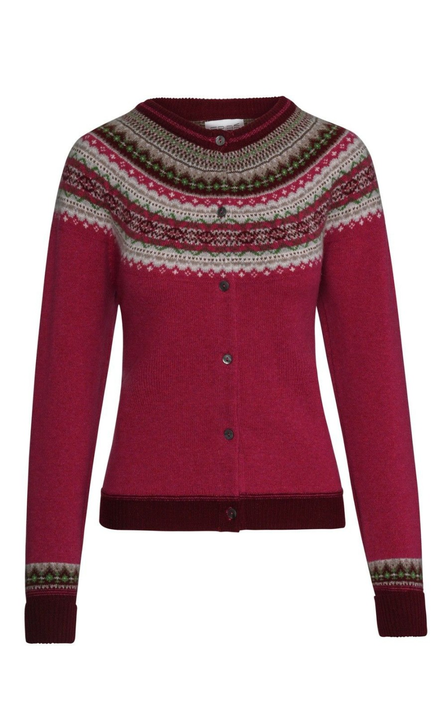 Ladieswear * | Ladies Alpine Short Cardigan Raspberry