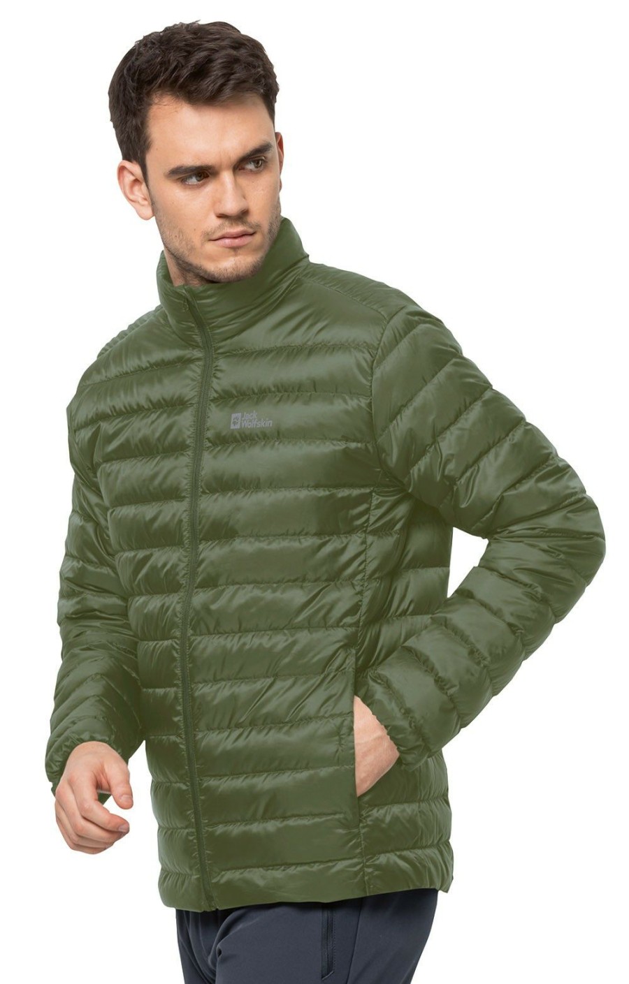 Menswear * | Men'S Jack Wolfskin Pack And Go Down Jacket Greenwood