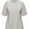 Ladieswear * | Ladies Erfo Short Sleeved Pocket Shirt Light Sand