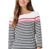 Ladieswear * | Ladies Crew Clothing Essential Breton Wihte/Navy/Pink