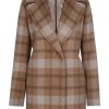 Ladieswear * | Ladies Cinzia Rocca Check Coat With Quilt Inset Camel