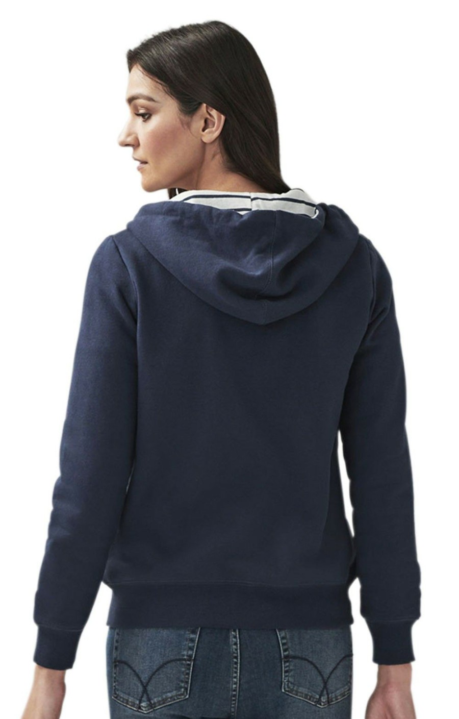 Ladieswear * | Ladies Crew Clothing Zip Through Hoodie Navy