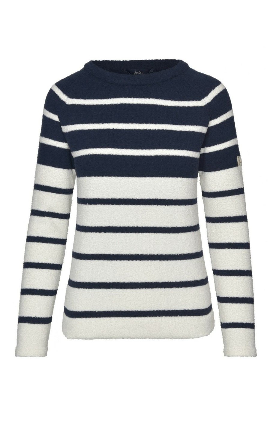 Ladieswear * | Ladies Joules Seaport Chenille Raglan Jumper Navy Cream Stripe