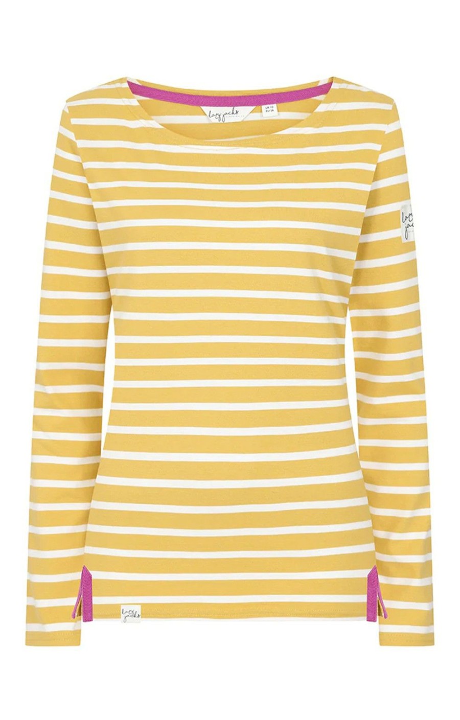 Ladieswear * | Ladies Lazy Jacks Stripe Breton Top Heather