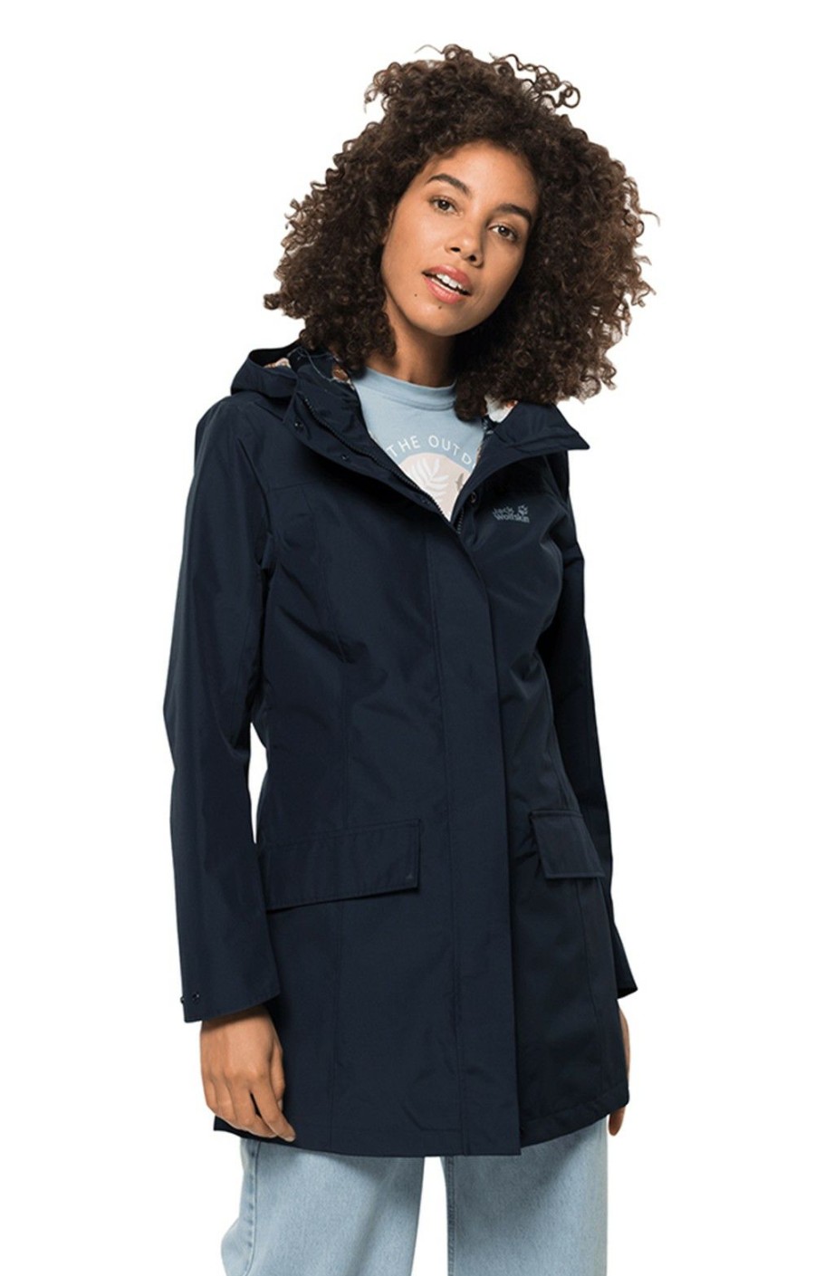 Ladieswear * | Ladies Jack Wolfskin Cape York Paradise Coat Night Blue