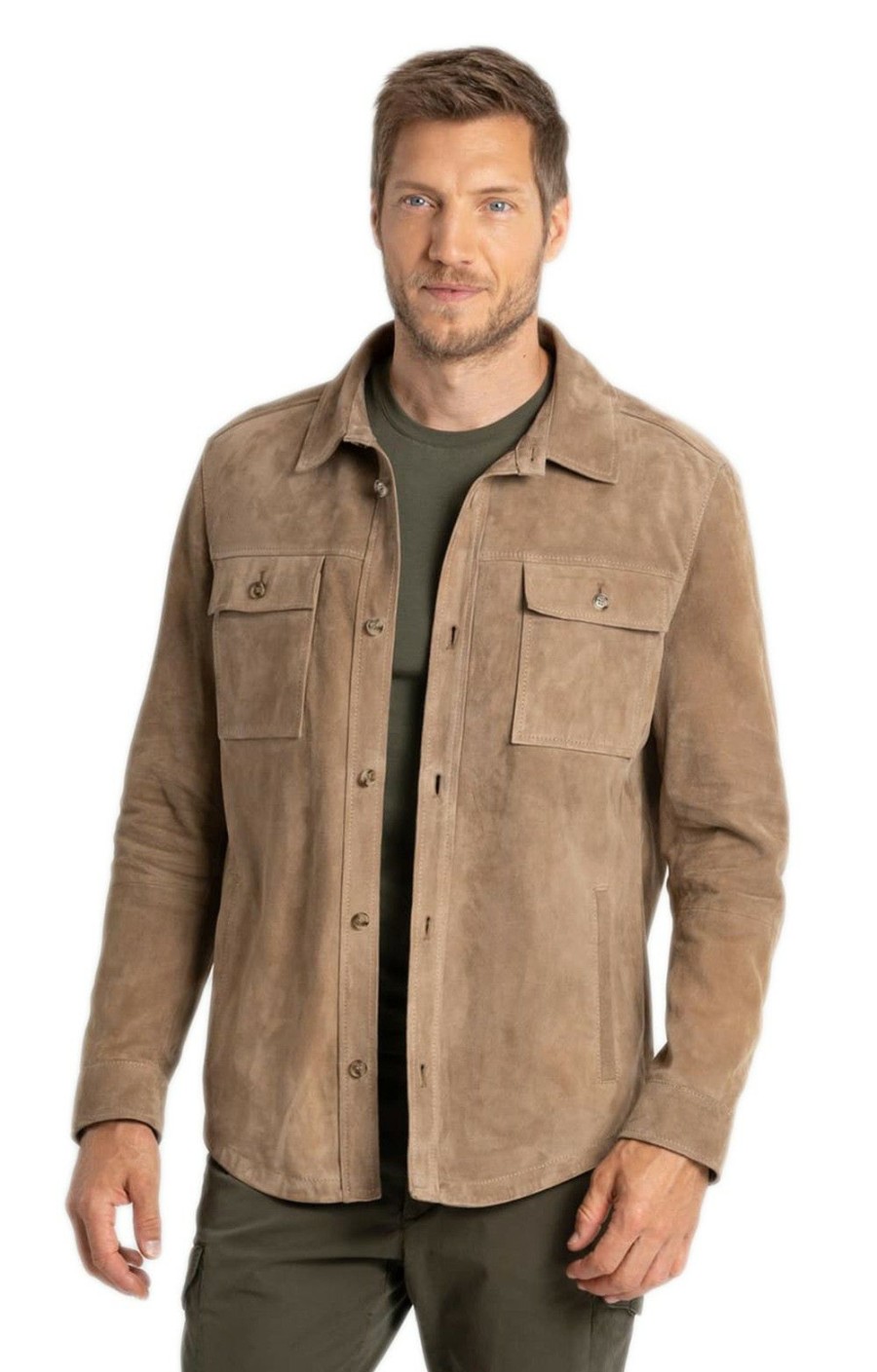 Menswear * | Men'S Leon Suede Jacket Beige