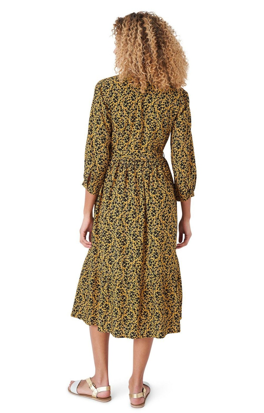 Ladieswear * | Ladies Crew Clothing Sally Dress Yellow Ditsy